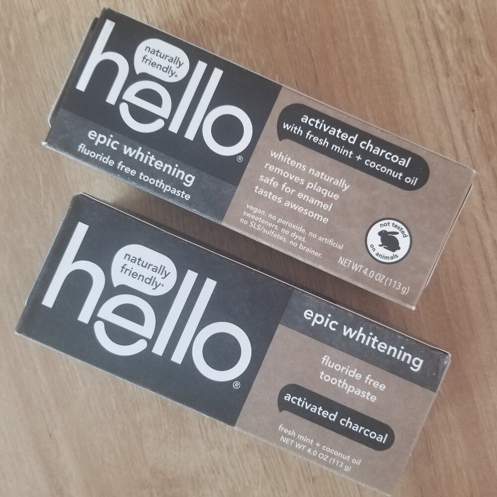 Hello Charcoal Epic Whitening Toothpaste NWTO